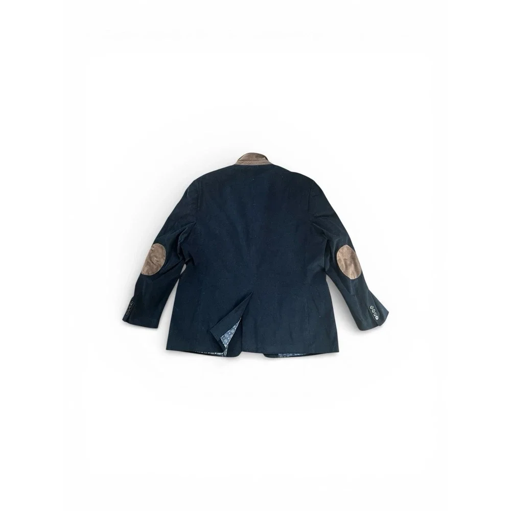 Ralph Lauren Black Label Suede Elbow Patch Navy Corduroy Blazer Sport Jacket 50L